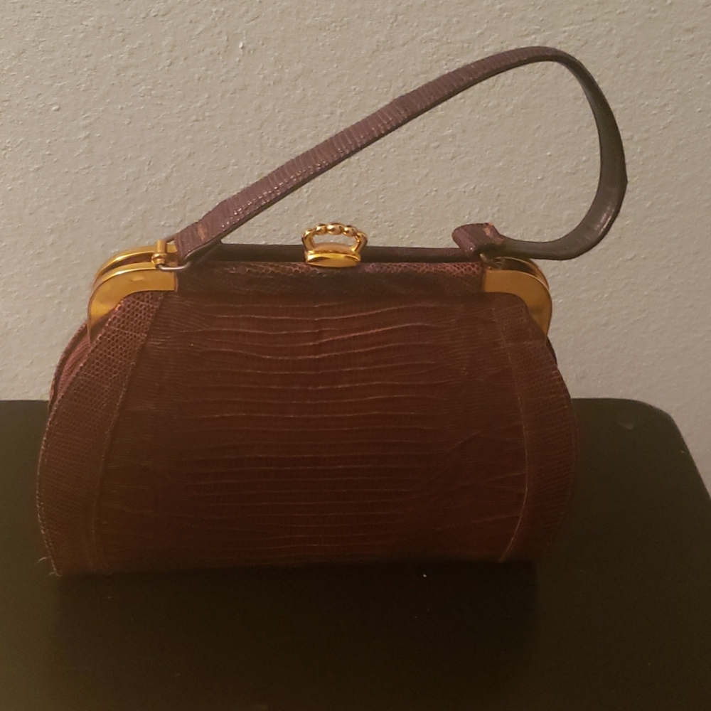 Vintage Croc Embossed Small Handbag